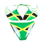 VOARYISA Women's Fashion Caribbean Jamaica Flag Bikini Swimsuit Swimwear (Large/12-14) Green