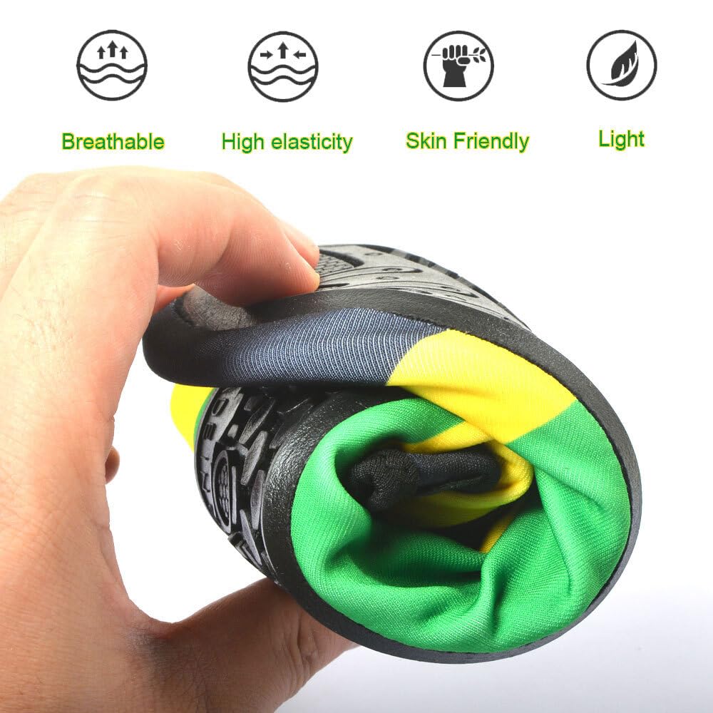 Water Shoes for Women and Men Quick-Dry Swim Beach Shoes for Outdoor Surfing Yoga Exercise Jamaica Flag Caribbean Reggae Rasta (Jamaica, 7)
