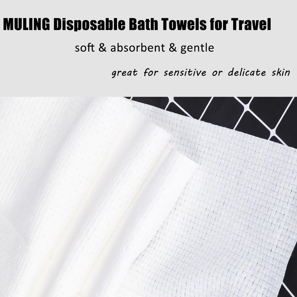 Disposable Bath Towels 5 PCS Large Portable Bath Towels for Travel,55 x 27.5 inch Soft Big Body Towel,Washcloth for Hiking Camping Hotel Bathroom, Individually Packed