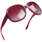 Transparent Rose Red Sunglasses for women, Oversized Ladies Jackie Sun Glasses with Polarized Lens, Trendy UV Protective Sunnies Shades