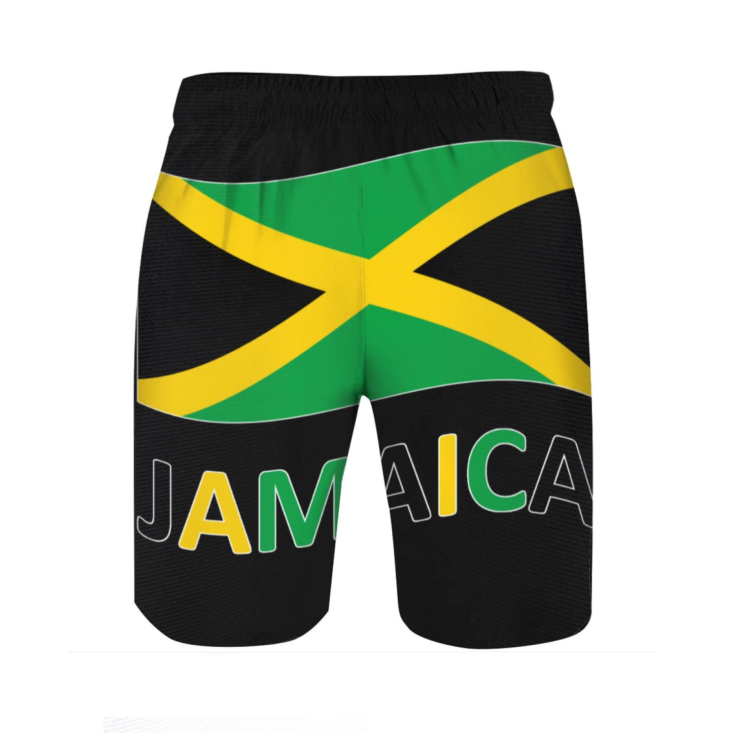 CUTEDWARF Men's Board Shorts Jamaican Flag Swim Trunks Summer Beach Shorts White, Large