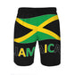 CUTEDWARF Men's Board Shorts Jamaican Flag Swim Trunks Summer Beach Shorts White, Large