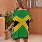 Jdadrh Jamaican Flag Women's Beach Cover up Swimsuit Soft Fabric with Bohemian Style Print for Beach Swimwear, Summer Casual Loose Sun Dress