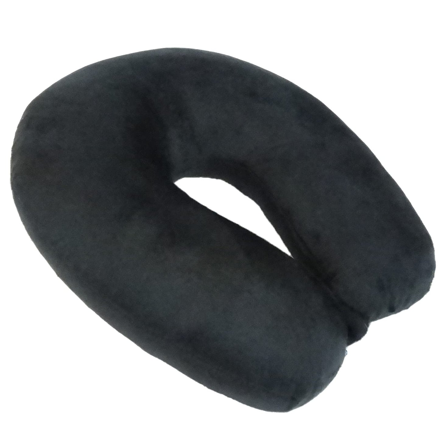 Wolf Essentials Adult Cozy Soft Microfiber Neck Pillow, Compact, Perfect for Plane or Car Travel, Black