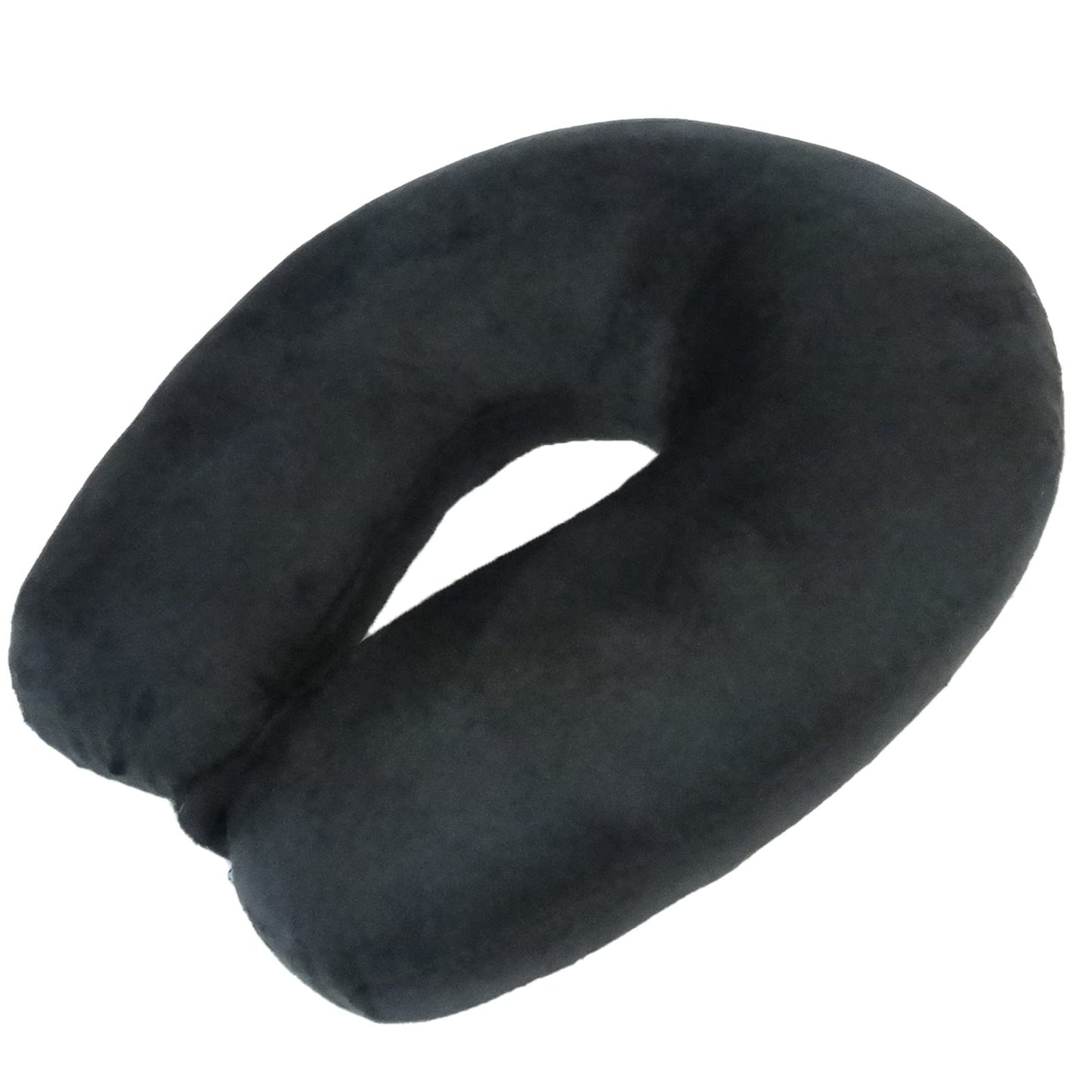 Wolf Essentials Adult Cozy Soft Microfiber Neck Pillow, Compact, Perfect for Plane or Car Travel, Black