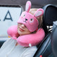 Memory Foam Animal Travel Pillow, Comfortable Neck Pillow with Cute Eye Mask Lightweight Traveling Pillow for Airplane, Car, Train, Bus and Home Use (Bunny)