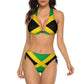 AuHomea Jamaican National Flag Women's Sexy Swimsuits 2 Piece Bikini Sets Halter String Triangle Bathing Suit Swimwear,M