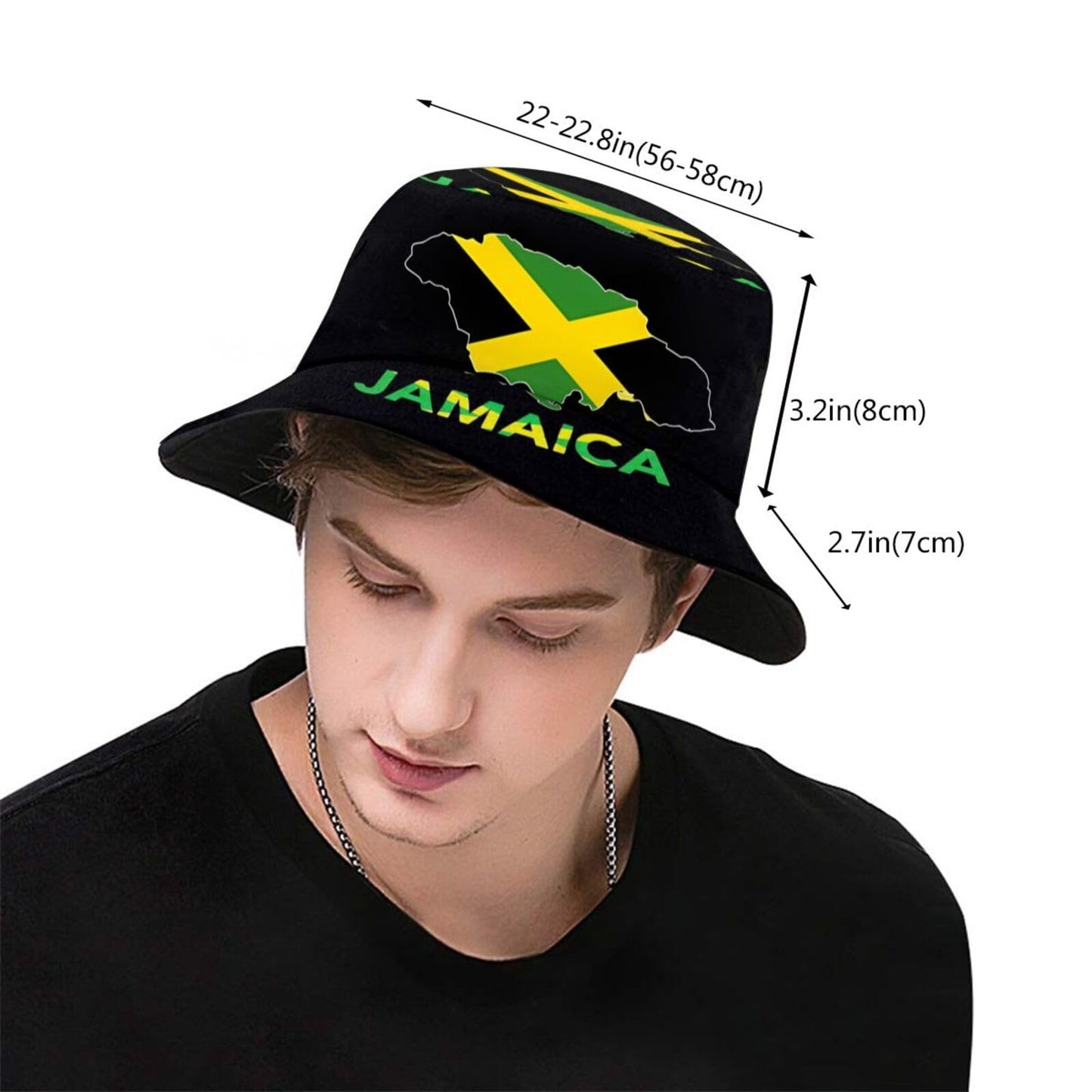 Jamaica Bucket Hat for Men Women, Unisex Jamaica Flag Hat Outdoor Beach Sun Hat Summer Fisherman Cap