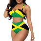 Yewattles Sexy Bikini Sets Self-Tie Halter Straps Top and Ruched Green Jamaica Flag Set of 2 Lingerie Swimsuit for Women Breathable Quick Dry Bathing Suit