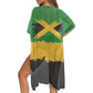 Spowatriy Jamaica Flag Women's Swimwear Cover Ups Kimono Bikini Bathing Suit Cover Ups Summer Cardigan