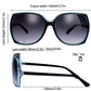 The Fresh Women's Oversized Square Jackie O Cat Eye Hybrid Butterfly Fashion Sunglasses - Exquisite Packaging (727703-Crystal blue/Black paint, Gradient Grey)