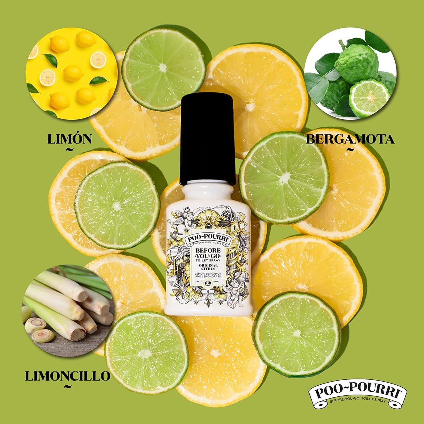 Poo-Pourri Before-You-Go Toilet Spray, Original Citrus, Travel Size 10 mL - Lemon, Bergamot and Lemongrass