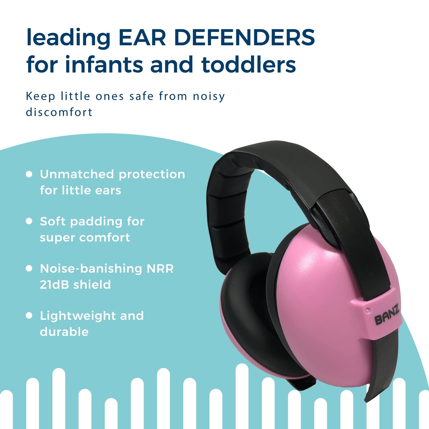 Banz Bubzee Baby Ear Defenders 0-36 Months, Noise Cancelling Headphones for Kids