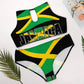 Tailbox Jamaican Lion Flag Two Piece Jamaica Swimsuits Plus Size for Women Swimwear Slimming Bathing Suits Beachwear XL
