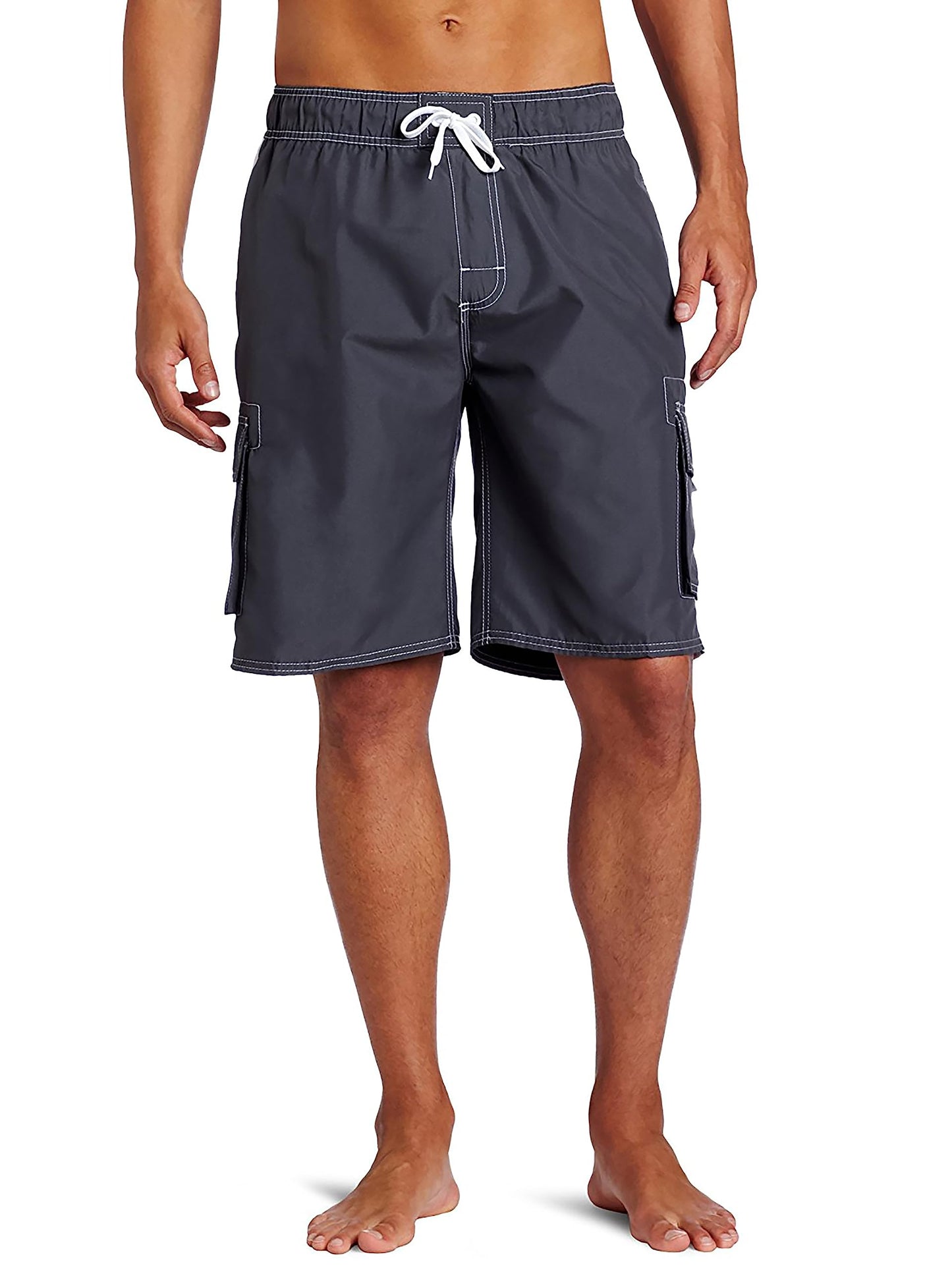 Kanu Surf mens Barracuda (Regular & Extended Sizes) Swim Trunks, Charcoal, Large US