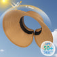 Women's Sun Visor Hats Wide Brim Straw Beach Hat Ponytail Hats for Women Foldable Floppy