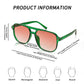 FEISEDY Retro Square Aviator Sunglasses Women Men 70s Vintage Trendy Plastic Frame Sun Glasses B2835