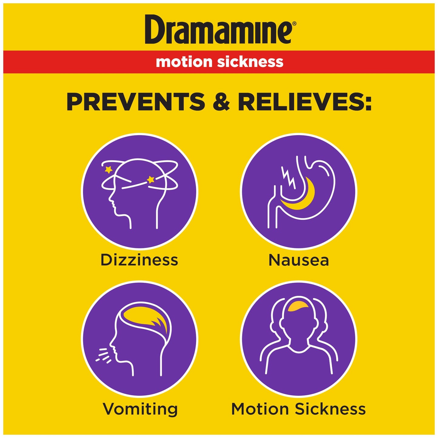 Dramamine Motion Sickness Relief Less Drowsey Formula, 8 Count