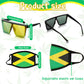 Yahenda 4 Pcs Jamaica Swimsuits for Women Set Include Water Shoes, Mask Sunglasses(Women 6.5-7.5,Jamaican Flag Color)
