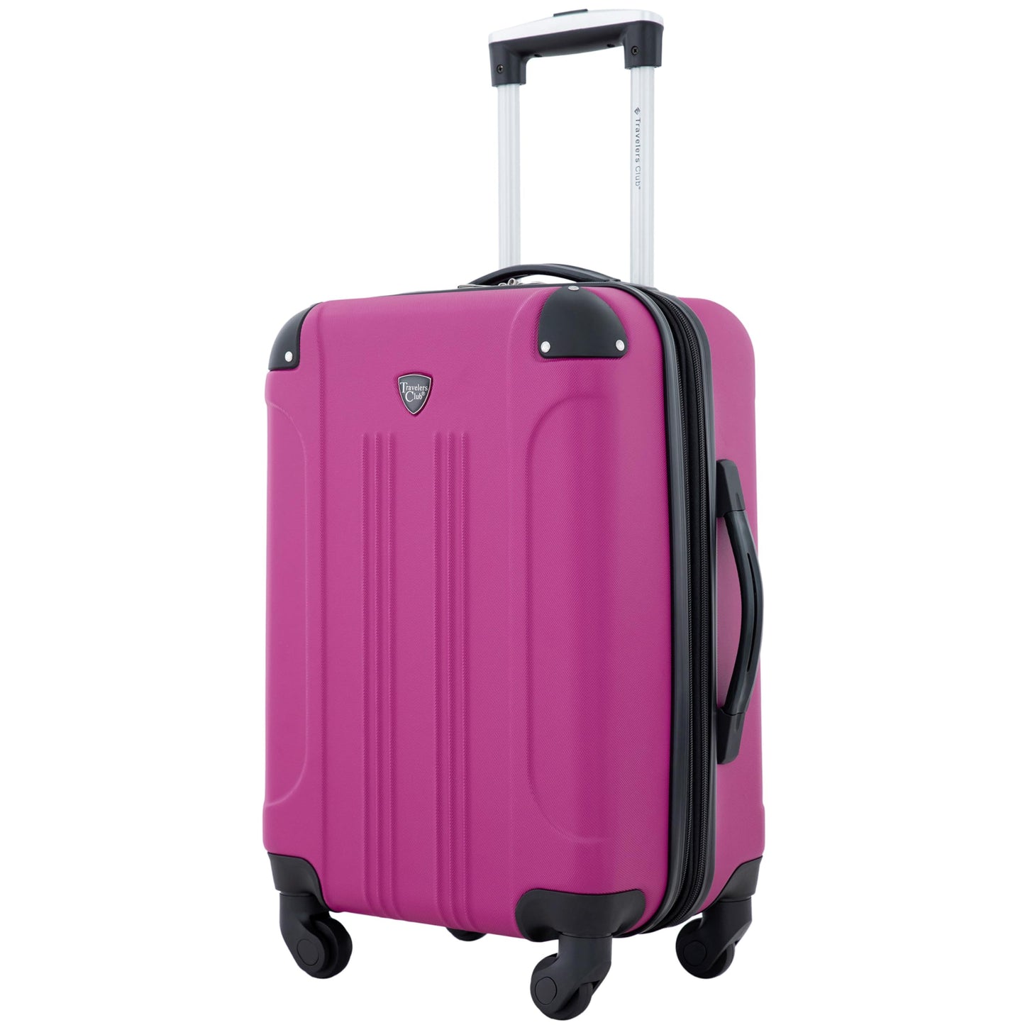 Travelers Club Chicago Hardside Expandable Spinner Luggages, Fuchsia, 20" Carry-On