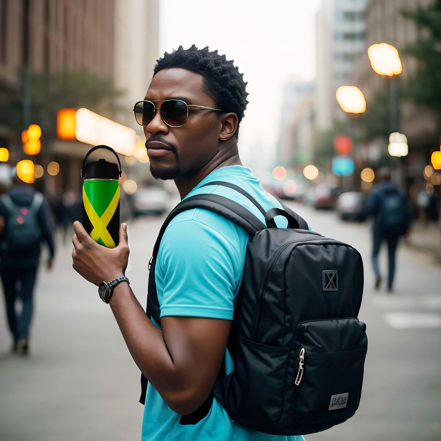 RGYLION 18oz Tumbler with Straw cap Stainless Steel Vacuum Insulated Double Wall Travel Tumbler Coffee Mug Jamaican Flag Reggae Rasta Caribbean(Jamaican02