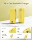 VEGER Portable Charger for iPhone with Built in Cables and Wall Plug, 10000mah Slim Fast Charging USB C Power Bank, Travel Essential Battery Pack Compatible with iPhone, iPad, Samsung etc(Yellow)