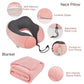 Travel Pillow and Blanket Set & Foot Rest, Memory Foam Neck Pillow Airplane Blanket & Airplane Foot Hammock & Foldable Duffel Bag, Eye Mask & Earplugs, Portable Travel Accessories Essentials, Pink