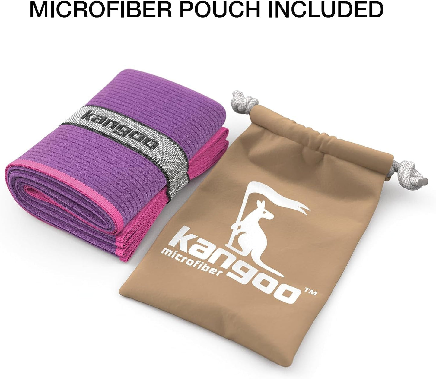 Kangoo Ribbed Microfiber Towel – Super Absorbent and Quick Dry, Suitable for Travel, Beach, Camping, Gym, Pool, Yoga (Purple)