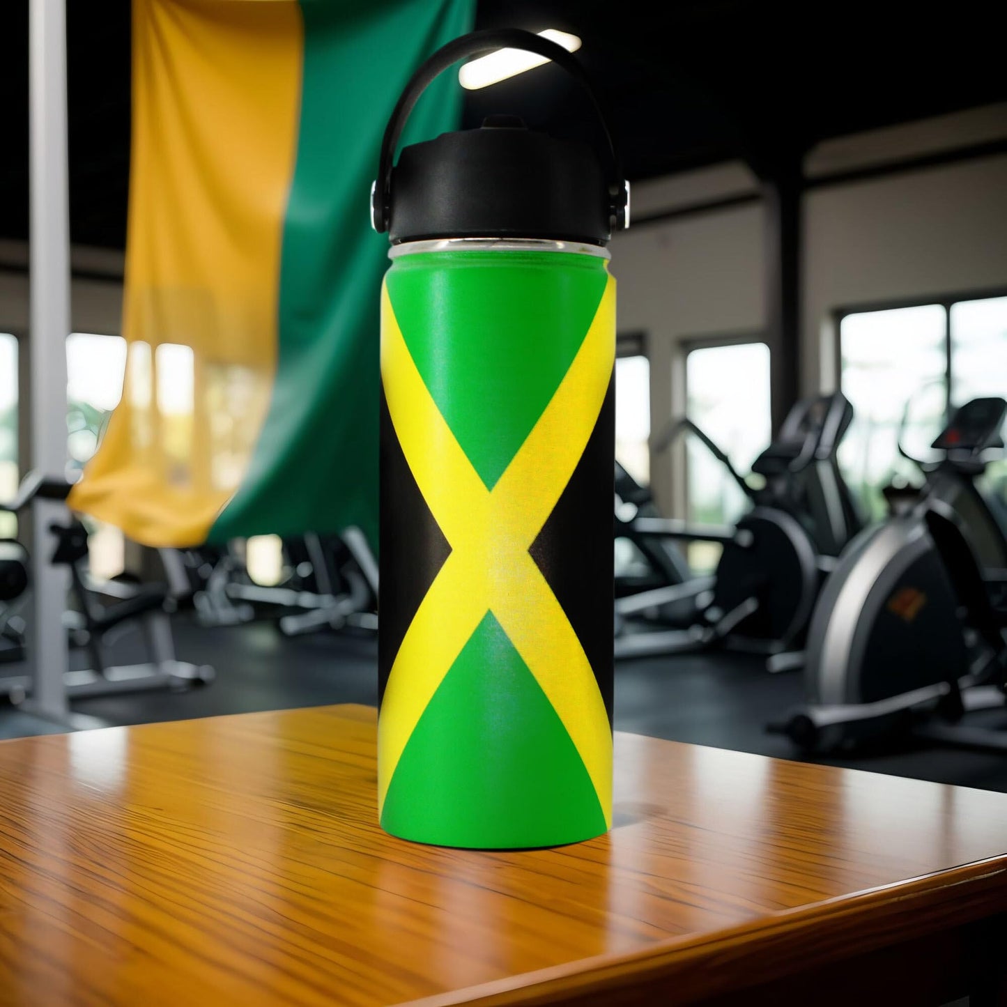 RGYLION 18oz Tumbler with Straw cap Stainless Steel Vacuum Insulated Double Wall Travel Tumbler Coffee Mug Jamaican Flag Reggae Rasta Caribbean(Jamaican02