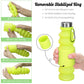 Nefeeko Collapsible Water Bottle, Reuseable BPA Free Silicone Foldable Water Bottles for Travel Gym Camping Hiking, Portable Leak Proof Sports Water Bottle with Carabiner