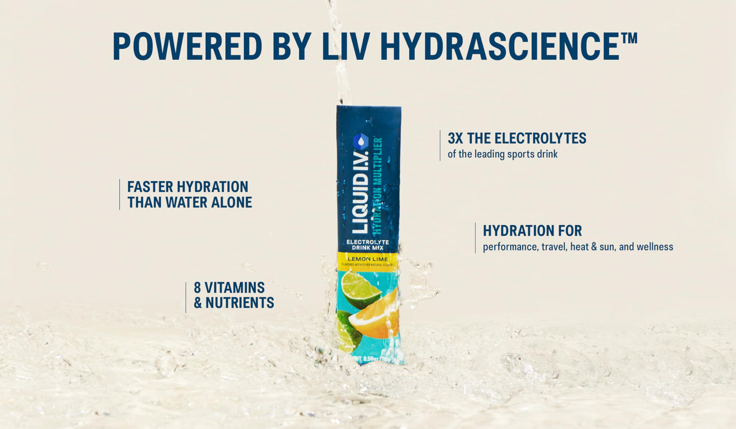 Liquid I.V.® Hydration Multiplier® Best Sellers - Lemon Lime, Passion Fruit, Strawberry, Tropical Punch - Hydration Powder Packets, Electrolyte Powder Drink Mix, Single-Serving Sticks, 16 Servings