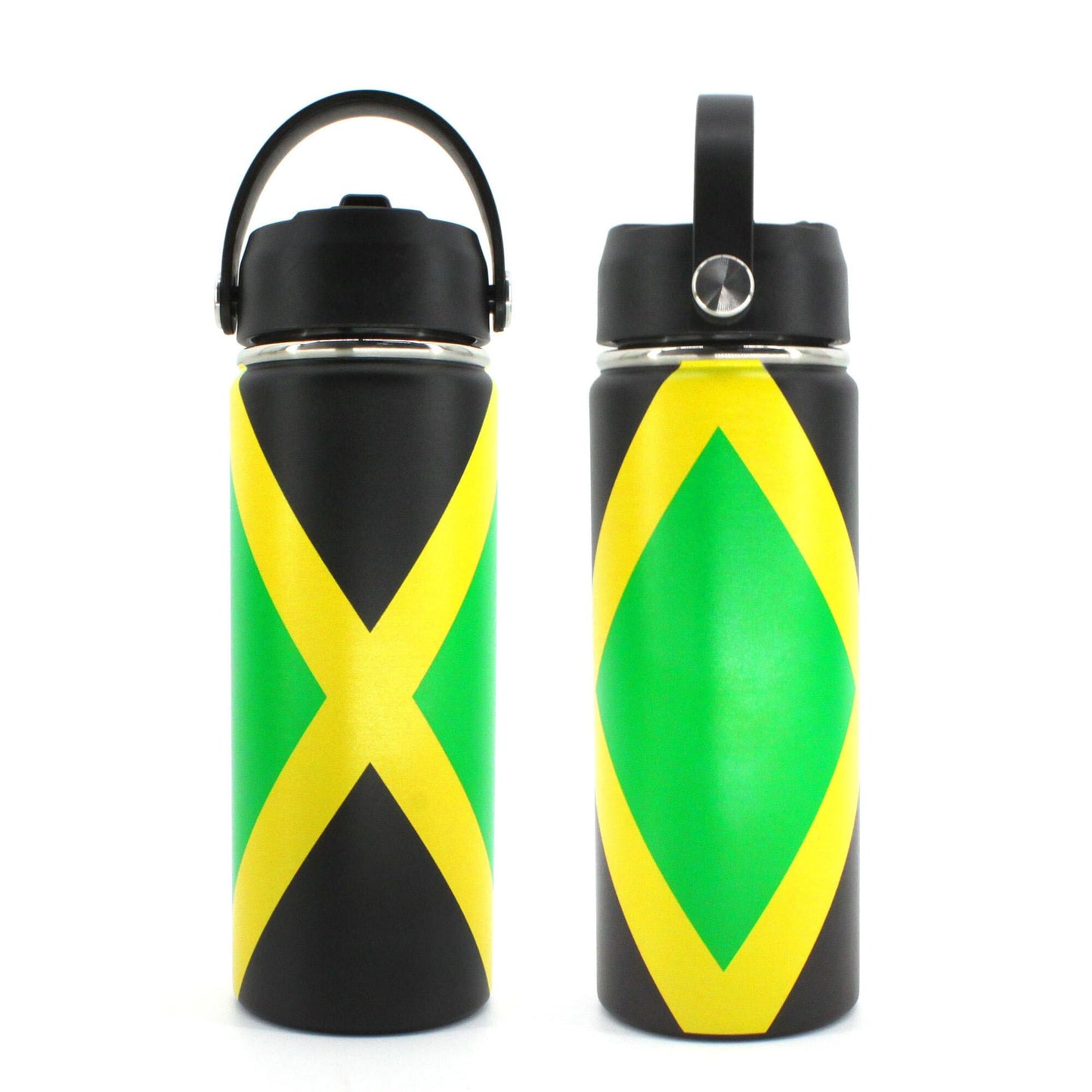 RGYLION 18oz Tumbler with Straw cap Stainless Steel Vacuum Insulated Double Wall Travel Tumbler Coffee Mug Jamaican Flag Reggae Rasta Caribbean(Jamaican02