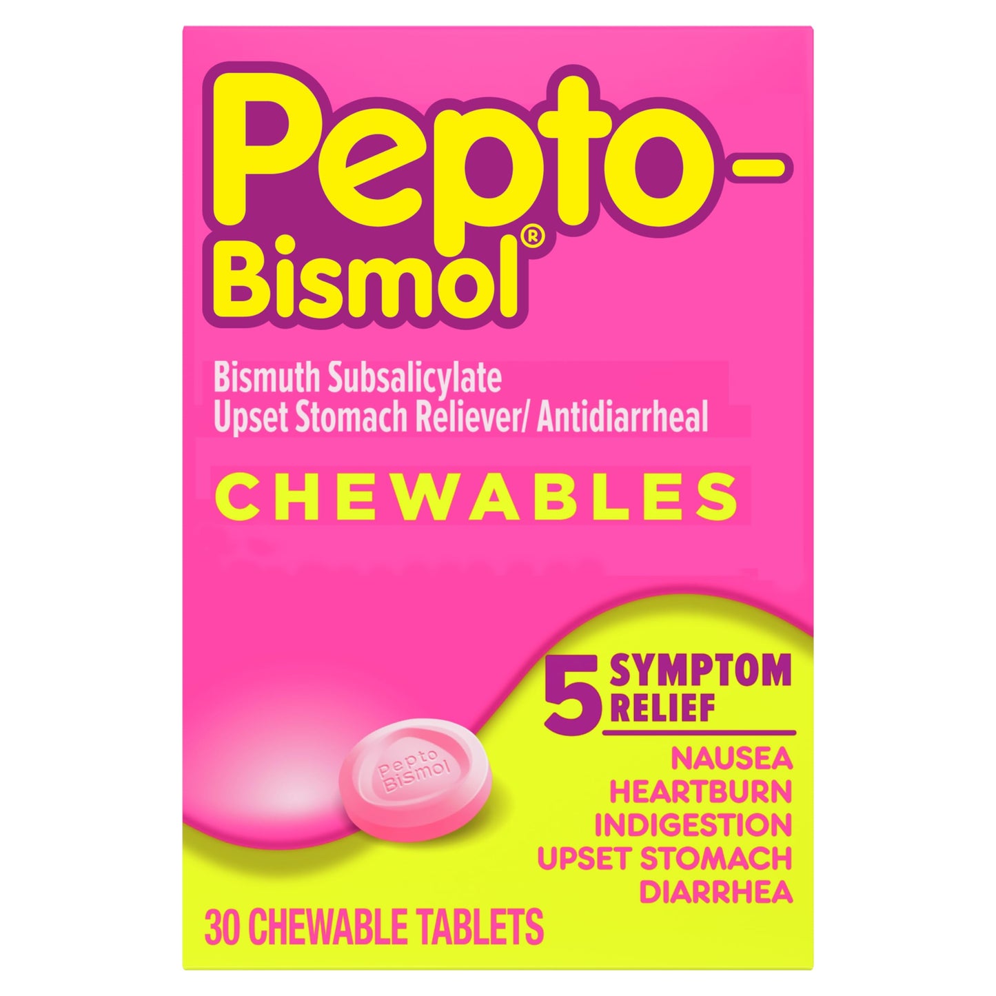 Pepto Bismol Pepto-Bismol Chewable Tablets, 30 ct,