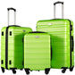 Coolife Luggage 3 Piece Set Suitcase Spinner Hardshell Lightweight TSA Lock (apple green2)