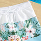 Family Swimsuits Matching Set Mother Girls Two Pieces Bikini Set Bathing Suit Father Boys Swim Trunk-Girls Sky Blue