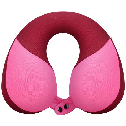 COOLBEBE Kids Chin Supporting Travel Neck Pillow,Softly Double Support Neck Pillow for Car & Airplane, Traveling Gifts for Toddler & Children(1, Raspberry Powder)