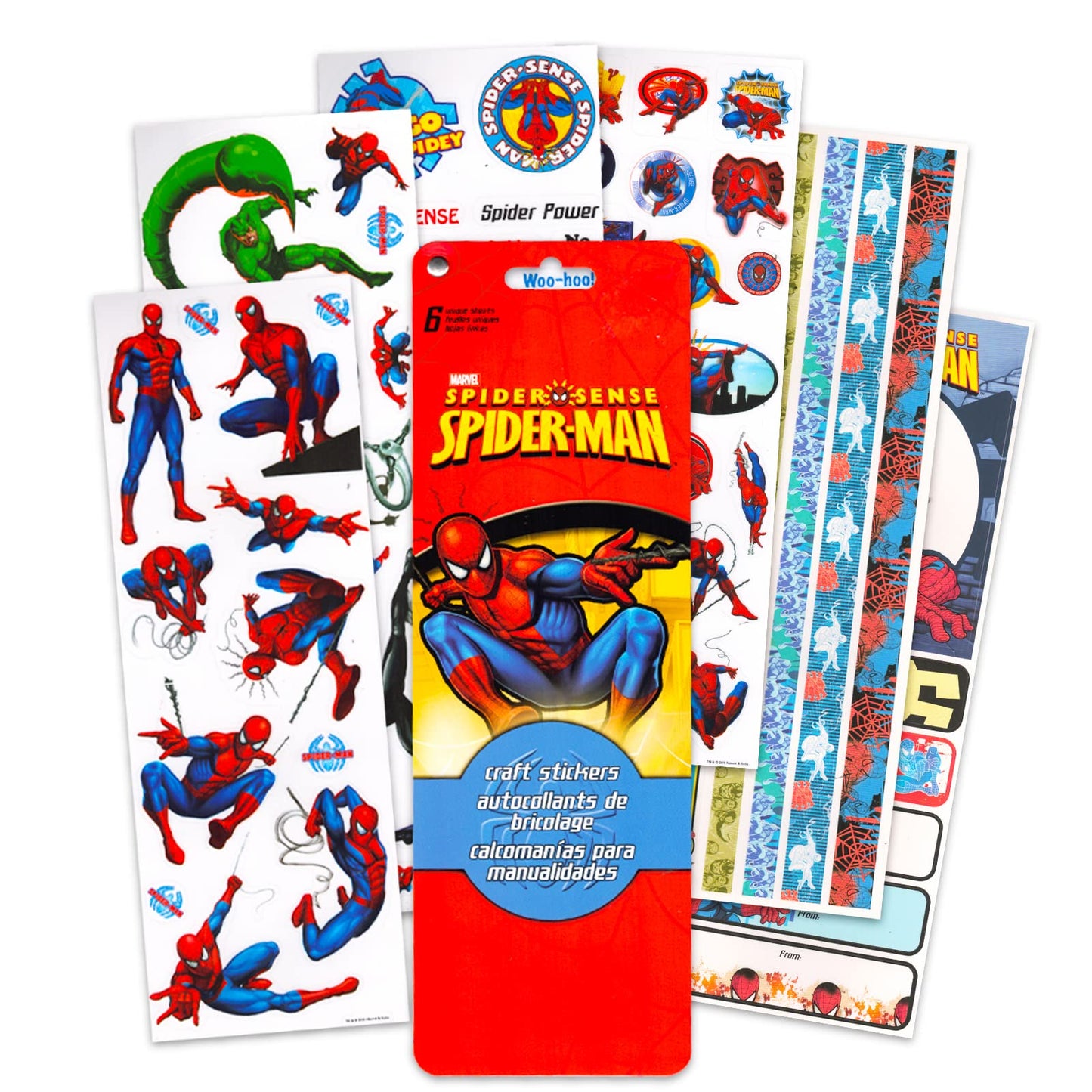 Spiderman Travel Blanket and Pillow Set - Bundle with Spiderman Blanket, Neck Pillow, Stickers, More | Spiderman Travel Accessories for Kids