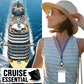 Cruise Luggage Tags Essentials 4 Sets with Zip Seal and Steel Loops + 2 Cruise Lanyard Detachable ID Holder Badge + 4 Cruise Cabin Magnetic Hooks (27lbs) - fits All Cruise line (Big tag Set)