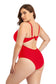 Plus Size Spliced Mesh Tie-Back One-Piece Swimsuit